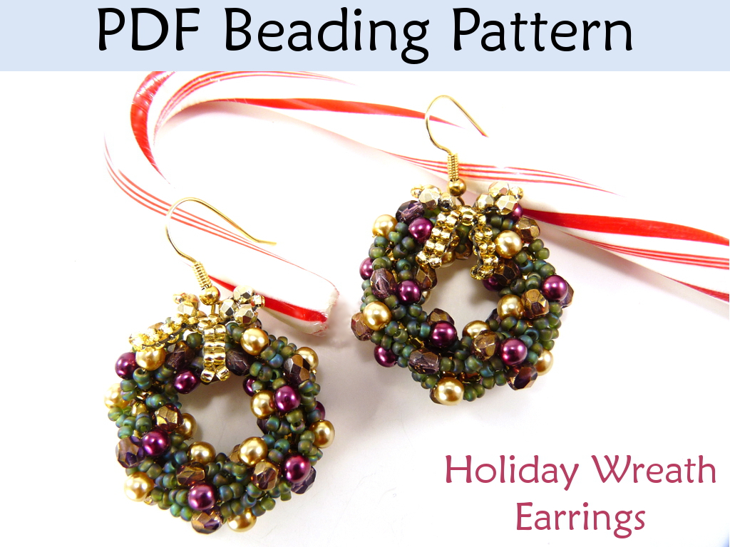 Christmas Earrings Beading Tutorial Double Spiral Stitch Simple