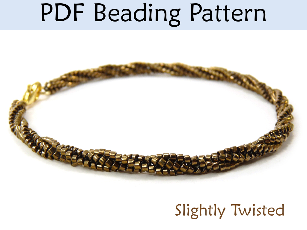 Beading Tutorial Pattern Bracelet Necklace Twisted Herringbone Stitch